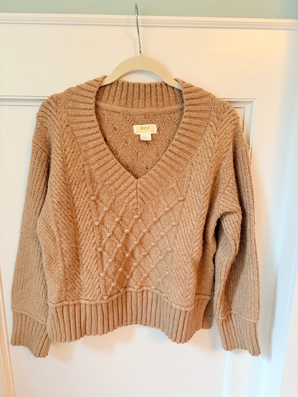Maeve by Anthropologie Cable Knit Sweater – Small – Camel/Tan